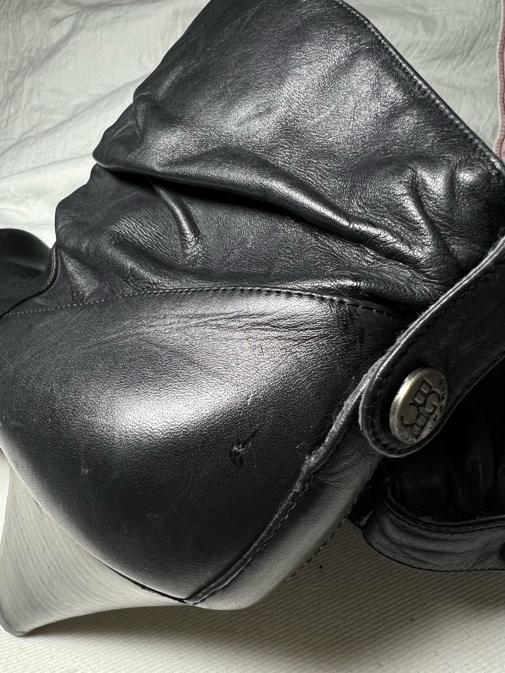 BCBG PARIS CANIKA BLACK LEATHER ANKLE BOOTS BOOTIES HEELS Sz 8.5 - Picture 4 of 9